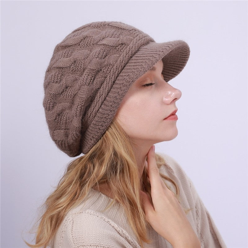 Solid Color Cable Knitted Cap – OceanusSwim